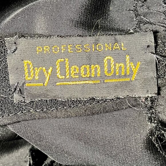 Galanos Vintage Blue and Black Long Puff Sleeve Turtleneck Party Dress Size XS - Picture 7 of 13